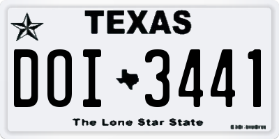 TX license plate DOI3441