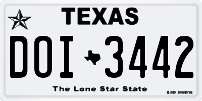 TX license plate DOI3442