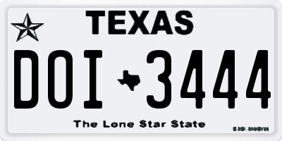 TX license plate DOI3444