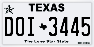 TX license plate DOI3445