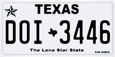TX license plate DOI3446