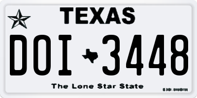 TX license plate DOI3448