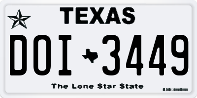 TX license plate DOI3449