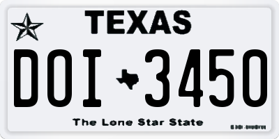 TX license plate DOI3450
