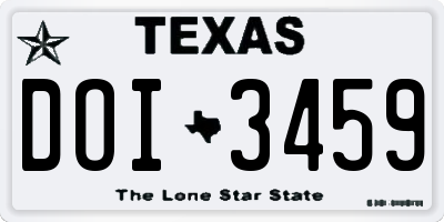 TX license plate DOI3459