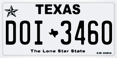 TX license plate DOI3460
