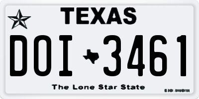 TX license plate DOI3461