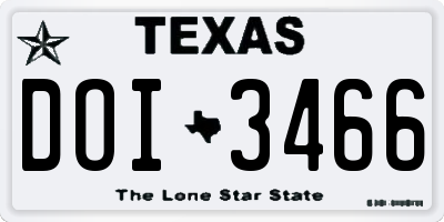 TX license plate DOI3466