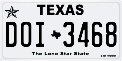 TX license plate DOI3468