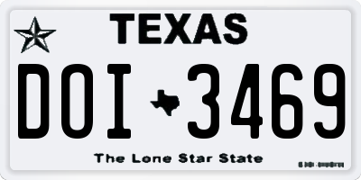 TX license plate DOI3469