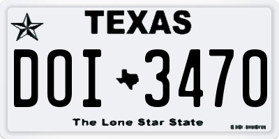 TX license plate DOI3470