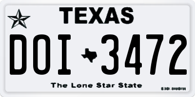 TX license plate DOI3472