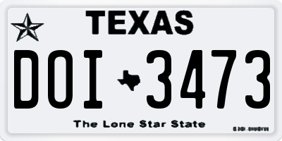 TX license plate DOI3473