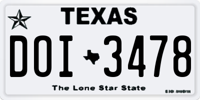 TX license plate DOI3478