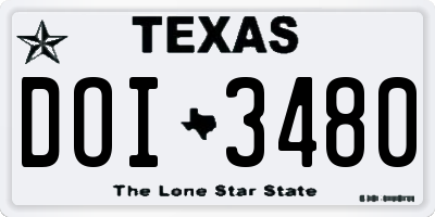 TX license plate DOI3480