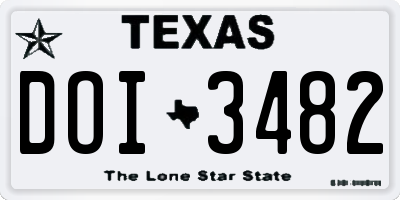 TX license plate DOI3482