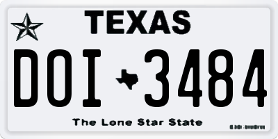 TX license plate DOI3484