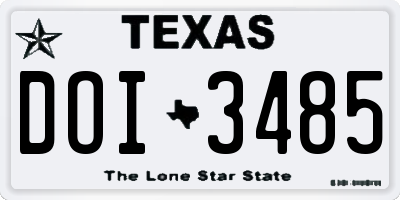 TX license plate DOI3485