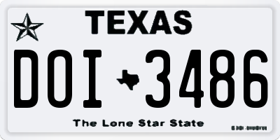 TX license plate DOI3486