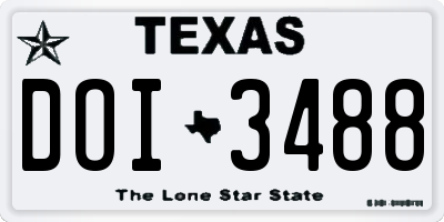 TX license plate DOI3488