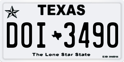 TX license plate DOI3490