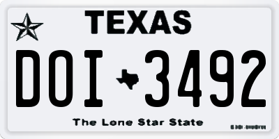 TX license plate DOI3492