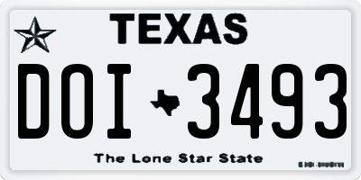 TX license plate DOI3493