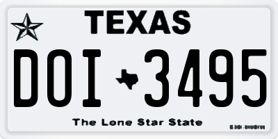 TX license plate DOI3495