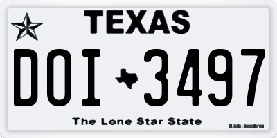 TX license plate DOI3497