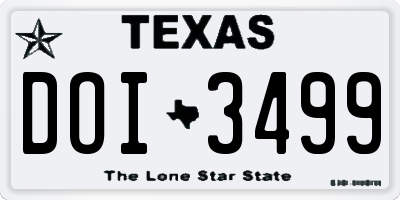 TX license plate DOI3499