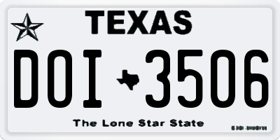 TX license plate DOI3506