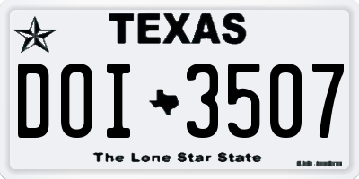 TX license plate DOI3507