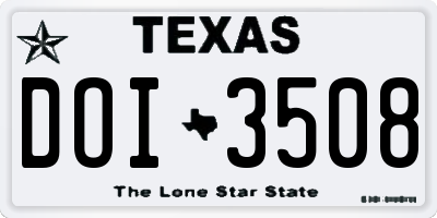 TX license plate DOI3508