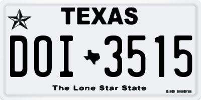TX license plate DOI3515