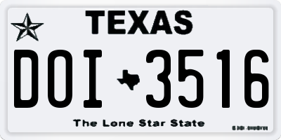 TX license plate DOI3516