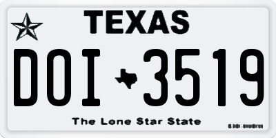 TX license plate DOI3519