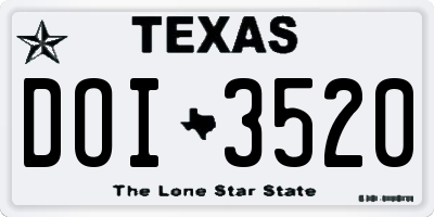 TX license plate DOI3520