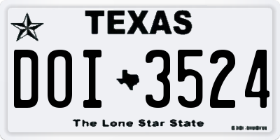 TX license plate DOI3524