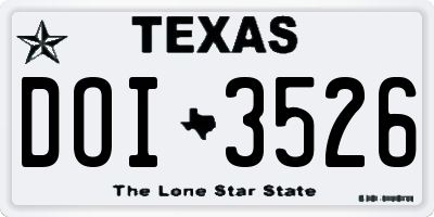 TX license plate DOI3526