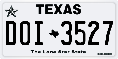 TX license plate DOI3527
