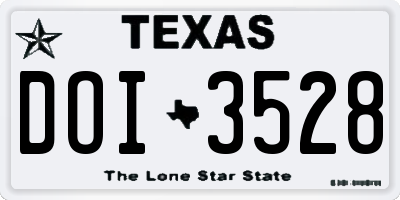 TX license plate DOI3528