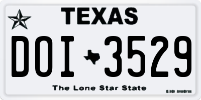 TX license plate DOI3529