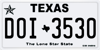TX license plate DOI3530