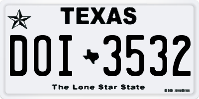 TX license plate DOI3532
