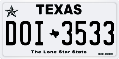 TX license plate DOI3533