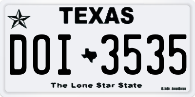 TX license plate DOI3535