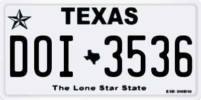 TX license plate DOI3536