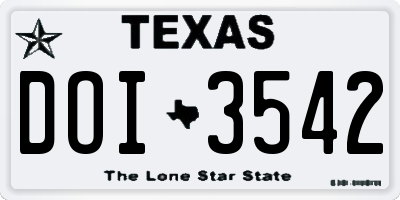 TX license plate DOI3542