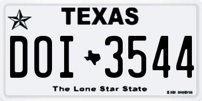 TX license plate DOI3544