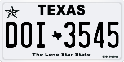 TX license plate DOI3545